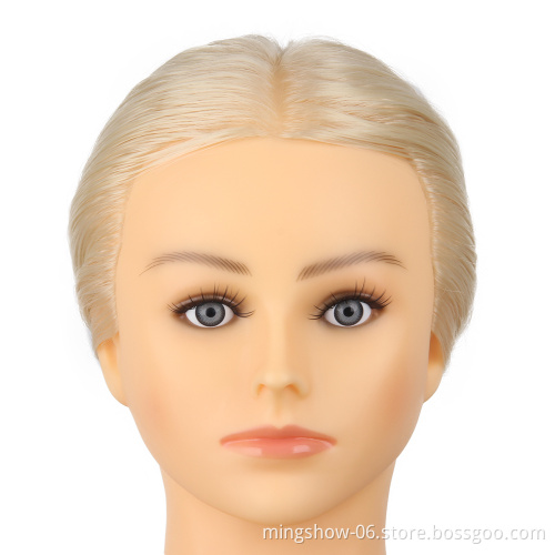 Hairdressing barber mannequin training heads long  hair white  with shoulders